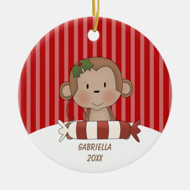 Cute Monkey  Ornament (Front)