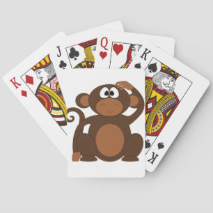 Cute Monkey Playing Cards