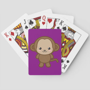 Cute Monkey Playing Cards