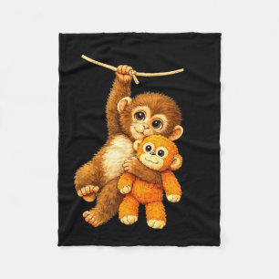 Cute monkey punch baby fleece blanket