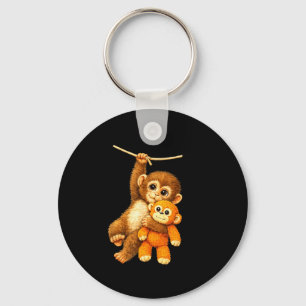 Cute monkey punch baby keychain