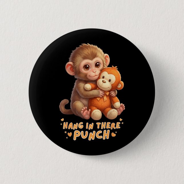 Cute Monkey Punch Baby Monkey Punch Team Punch 2 Inch Round Button (Front)