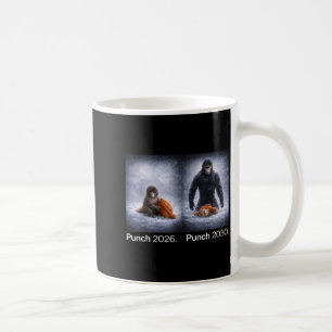 Cute monkey punch meme funny animal design  coffee mug