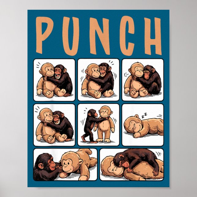 Cute monkey punch  poster (Front)