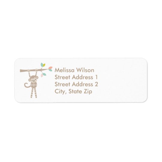 Cute Monkey Return Address Labels