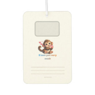 Cute Monkey Romantic Quote Illustration Air Freshener