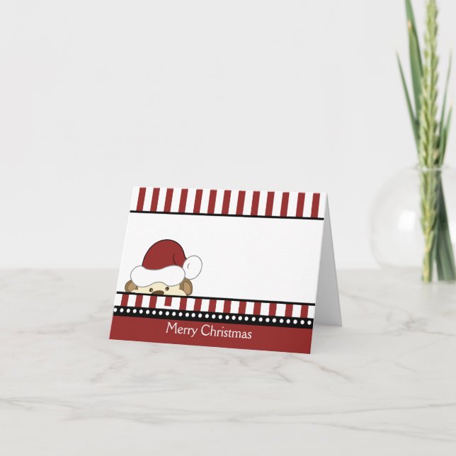 CUTE MONKEY SANTA CHRISTMAS CARD (Front)