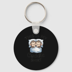 Cute Monkey Sleep Couple This Is My Cuddle  Keychain