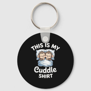 Cute Monkey Sleep Couple This Is My Cuddle Keychain