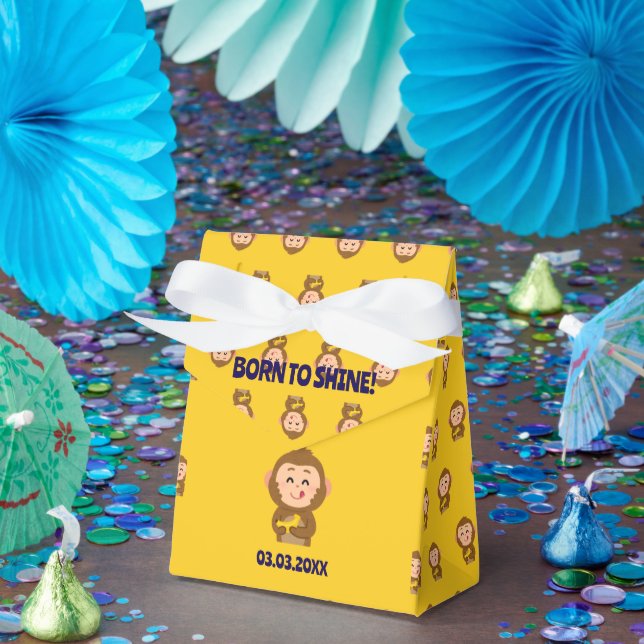 Cute Monkey Theme Boy Baby Shower  Favor Box (Party)