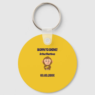 Cute Monkey Theme Boy Baby Shower  Keychain