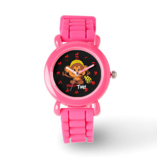 Cute Monkey Time with Chinese Numeral (red font) Watch