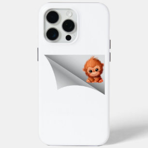 cute monkey under the patch iPhone 15 pro max case