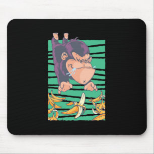 Cute Monkey With Bananas Mouse Pad