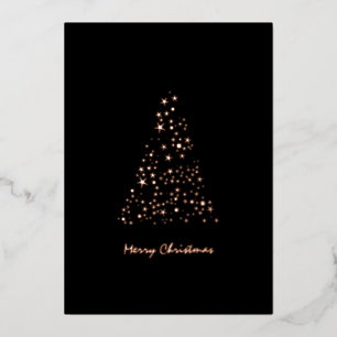 Cute Monochrome Brighty Stars Christmas Foil Holiday Card