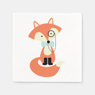 Cute Monocle Hipster Red Fox Napkin