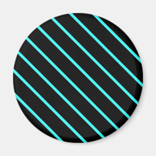 Cute monogram aqua black stripes All-Over-Print T- Magnet