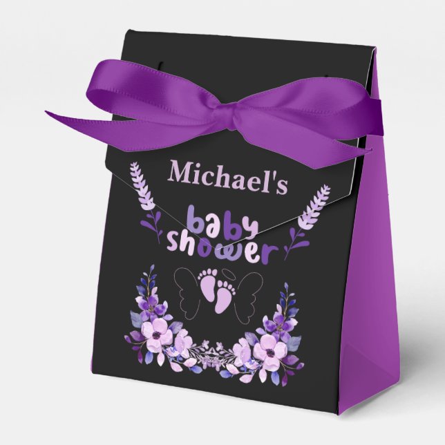 Cute Monogram Baby Shower          Favor Box (Front Side)
