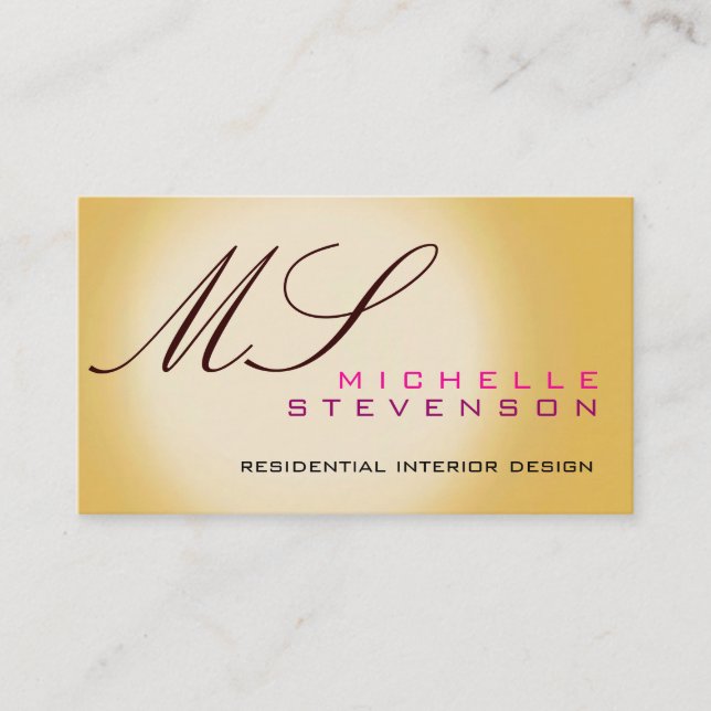 Cute Monogram Business Card (Front)