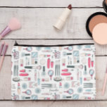 Cute Monogram Makeup Pattern Accessory Pouch<br><div class="desc">People who love makeup know how important it is to have a good makeup bag to keep all those beauty products well organized. This trendy gift features a cute makeup pattern with your choice of personalization. A stylish and simple gift for any occasion! Graduation, Christmas, birthdays and more! Bridesmaid makeup...</div>