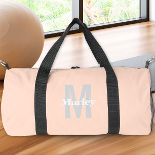 Cute Monogram Modern Blush Pink Bold Chic Duffle Bag