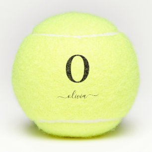 Cute Monogram Script Custom Name Personalized Text Tennis Balls