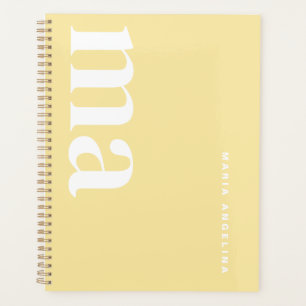 Cute Monogram Yellow School Planner