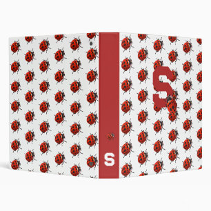 Cute Monogrammed Ladybug Themed Binder
