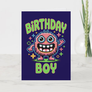 Cute Monster Birthday Boy Card