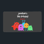 Cute Monster Birthday Water Bottle Labels<br><div class="desc">A scary adorable birthday party invitation for kids with a monster theme and a multi coloured polka dotted background,  featuring cute monsters.</div>