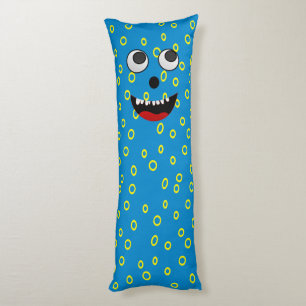 Cute Monster Bleu basané corps coussin