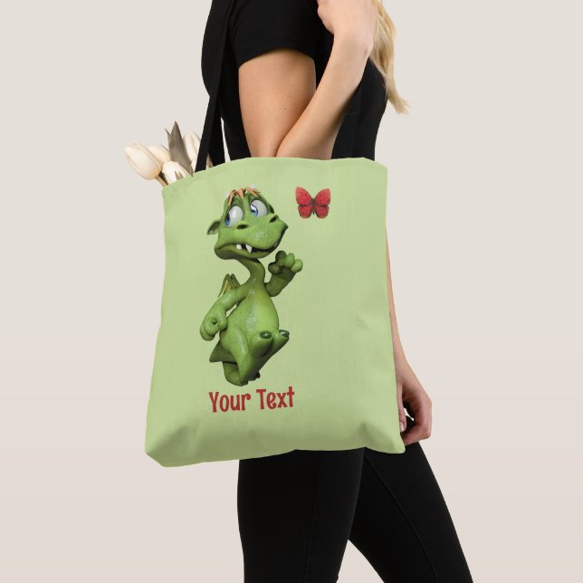 Cute Monster Butterfly Gift Tote Bag (Close Up)