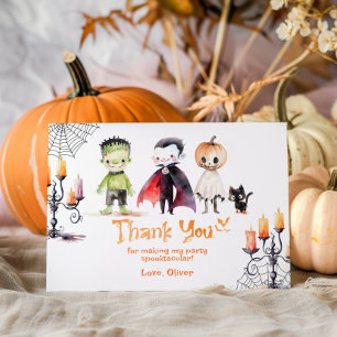 Cute Monster Costume party Halloween thank you Card
