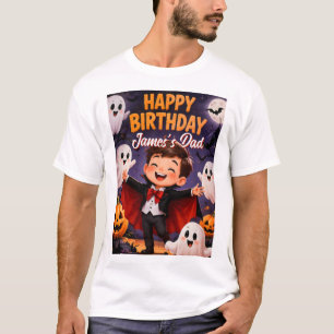 Cute Monster Dad Halloween Birthday T-Shirt