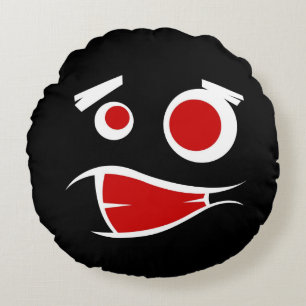 Cute monster face patterns license plate frame round pillow