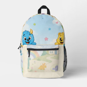 Cute Monster Friends Preschool Dinosaur Adventure Printed Backpack