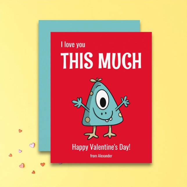 Cute Monster Happy Valentine's Day Classroom Card (Creator Uploaded)