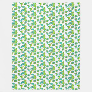 Cute monster mom and children fleece blanket