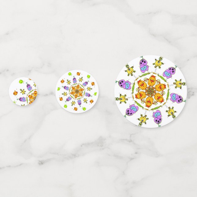 cute monster paper plates confetti  (Fronts)