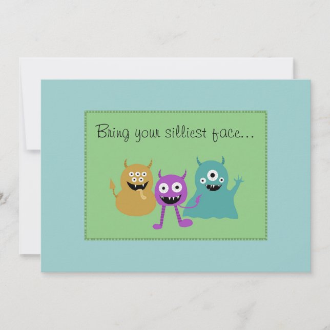 Cute Monster Party Invitation (Front)
