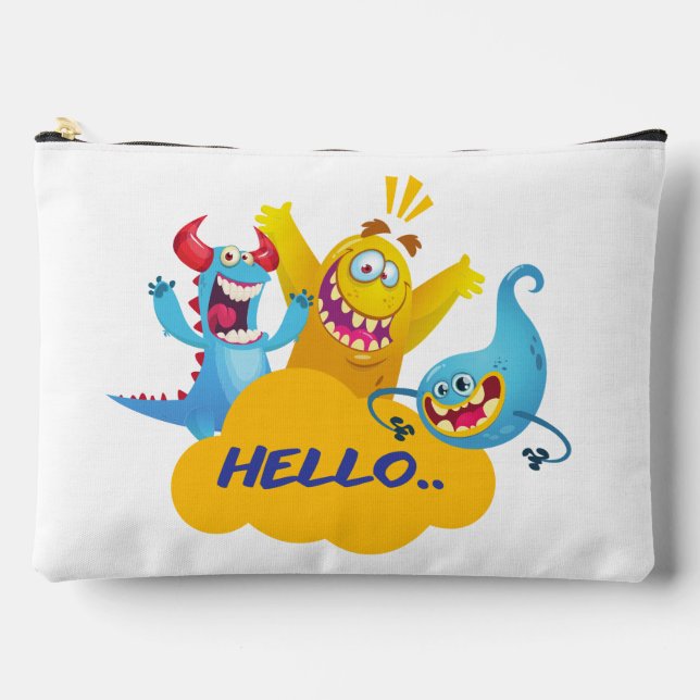cute monster say hello accessory pouch (Front)