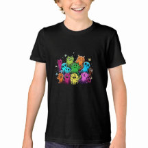 Cute Monster Squad Colourful Cartoon T-Shirt