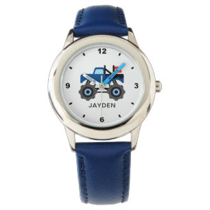 Cute Monster Truck Custom Name Personalized Boys  Watch