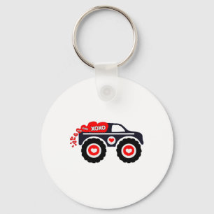 Cute Monster Truck Valentine's Day Xoxo Heart Todd Keychain