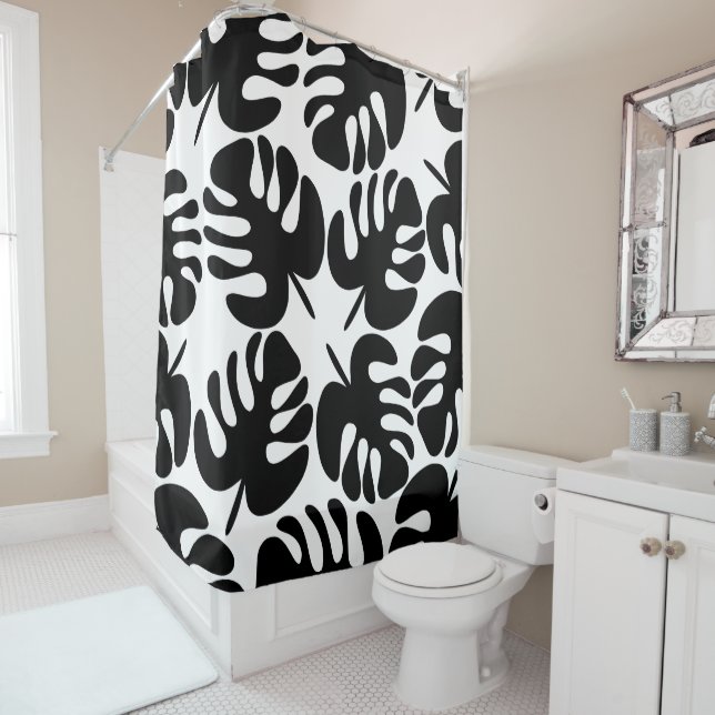 Cute Monstera Leaf Cutouts in Black and White (In Situ)