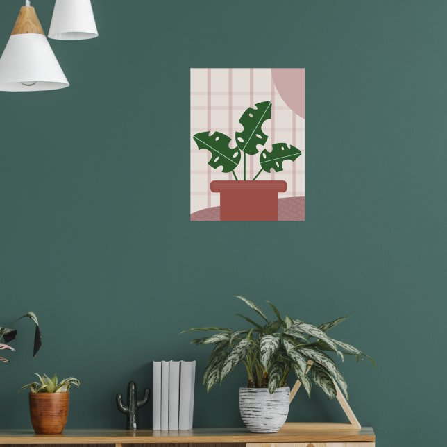 Cute Monstera Plants Framed Bohemian Design  Poster (Living Room 1)