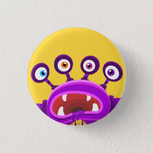 CUTE MONSTERS 1 INCH ROUND BUTTON