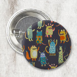 Cute Monsters 1 Inch Round Button<br><div class="desc">A cute little monster family,  perfect for a themed party favour bag,  or for Halloween,  or any other day!</div>