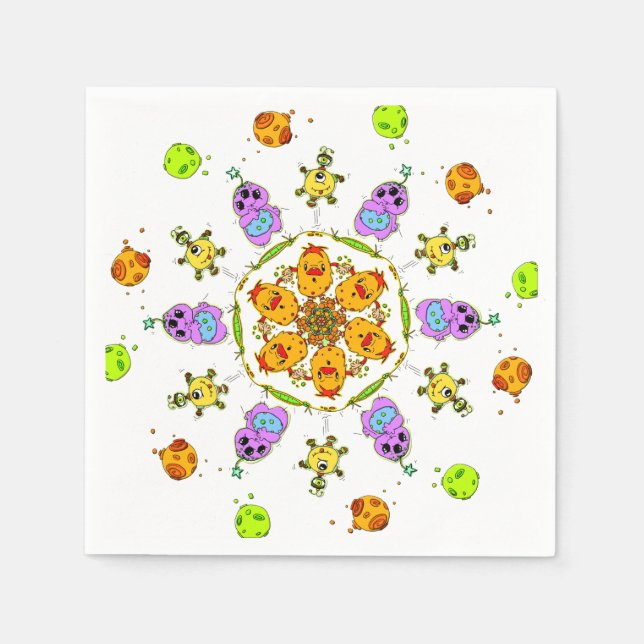 cute monsters napkin (Front)