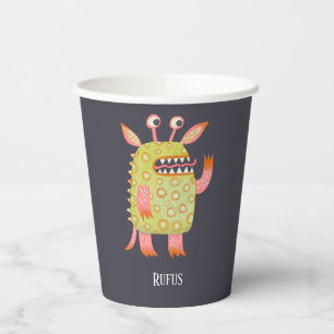 Cute Monsters Personalized Paper Cups